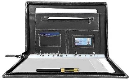 Amaayra PU Leatherette II 4 Ring II Black Color With 30 Leafs Document File Folder