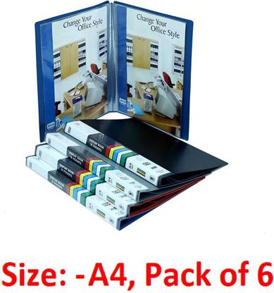 SVS PP A4 Size Presentation Display Book File Folder with Plastic Clear Sleeves- Pack 6
