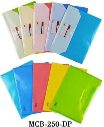 NEELGAGAN My Clear Bag MCB-250 - Data Pocket Double Pocket Button Bag A4 & Legal Size Plastic File