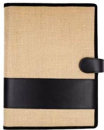 AHTBR jute AH Enterprises Jute A4 File Folder for Certificates, Document Holder, Jute Conference Folder All in 1 (Black)