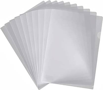 FRKB Plastic Plastic Clear Document Folders, A4 L-Type Transparent Pockets Report Cover A4