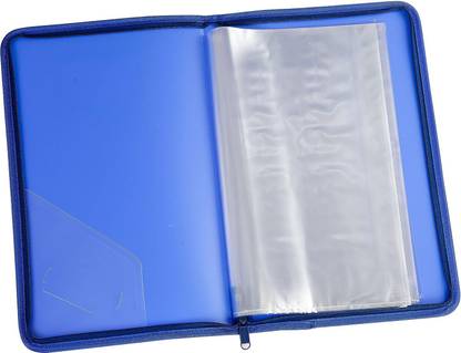 World One Polypropylene Zipper Display Book Folder for Documents, With Name Card, made of 1mm Vergin PP Material with 20 Bound Plastic Binder Sleeves, Project Folder for Individuals, School and Offices, Size B4