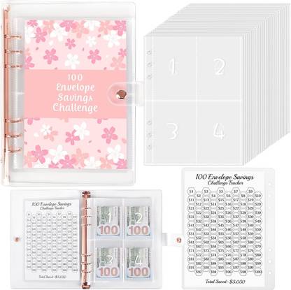 HASTHIP PVC Envelopes Challenge Binder