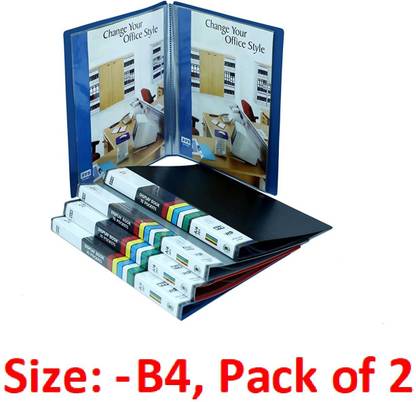 SVS PP B4 Display Presentation Book File Folder with 20 Pockets Plastic File Pack of 2