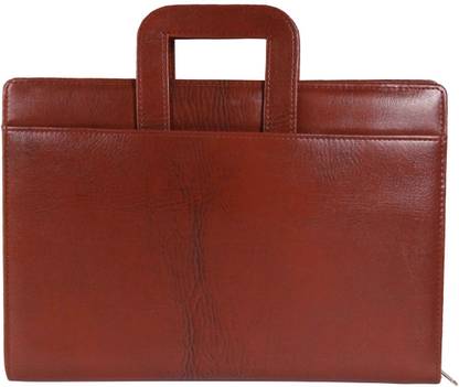 ZesTale Premium leatherette 2 ring with Handle(With 5 leaves) Document folder