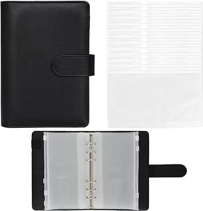 BOVZOX PU Leather::Plastic File Folder Ring Binder Notebook