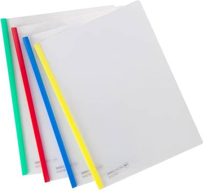 World One PP Slide Grip Binder File for Document 0.6mm PP Sheet, Hold Up to 40 Papers Capacity, Transparent Report Cover Resume Presentation File Folder Organizer, Size A4