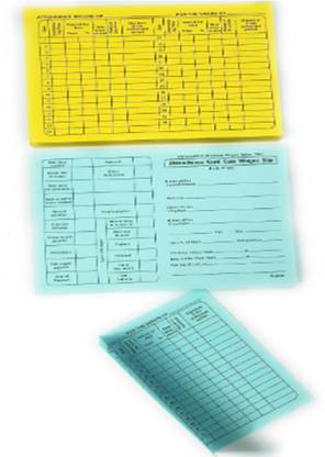 90 डिग्री बिग साइज़ डीटेल वेजेज़ वर्कर्स पेरोल अटेंडेंस कार्ड स्लिप वर्कर्स अटेंडेंस पॉकेट साइज़ मस्टर कार्ड