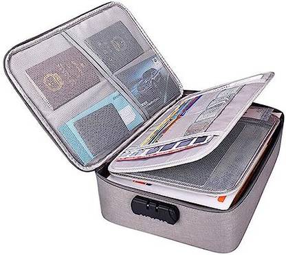 Shreeshann Zipper Travel Document File Organizer Multiple Folder Bag with Safety Code Lock document bag