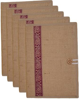 kargha India Jute Velcro Portable File Folder for College and Office File Organizer