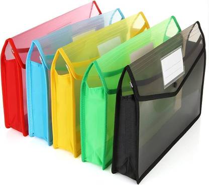 Shivom SHIVOM VIRGIN PLASTIC TRANSPARENT POLY-PLASTIC A4 STORAGE Documents Bag with Snap Button
