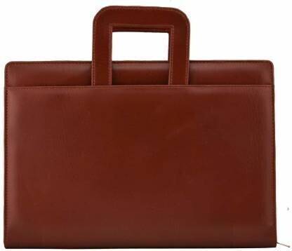 Lemork Brown 2 Ring File Folder for Documents & Certificates with Adjustable Handles with 30 Leafs Brown Handle Bag