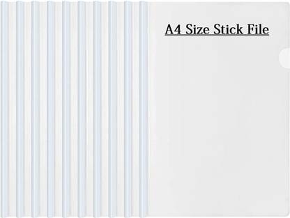 Printdoot.com Plastic Transparent Report Sliding Bar Stick Strip File Folder for A4 Paper