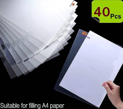 TULMAN L Folder File | A4 Size Durable Clear Transparent Plastic File Folders Paper Holders Organizer Document Sleeves for Protection