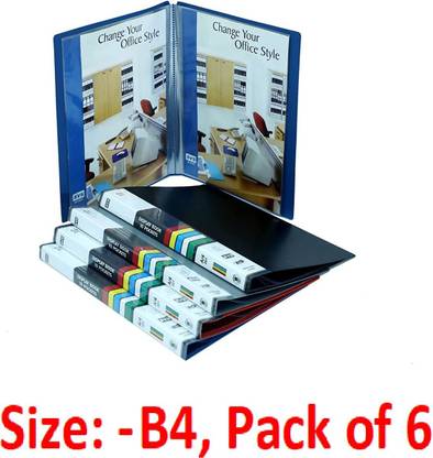 SVS PP B4 Display Presentation Book File Folder with 20 Pockets Plastic File Pack of 6