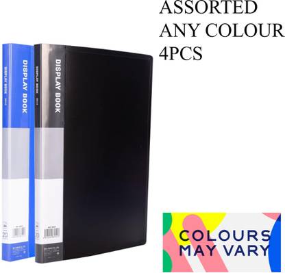 MALFAH ENTERPRISES plastic Display Book Portfolio File Folder A4 38145 Qty 4 PC