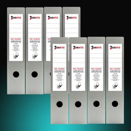 JDENTS Plastic Lever Arch Binder Box File (Gray, Set of 8) for Legal, Letter, A4 Size, F/S Size Certificate and Documents for Office, School, College and Home