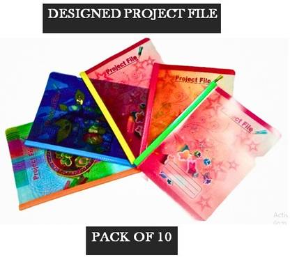 FileMate Plastic File cover (Pack of 10 pieces)(A4 size: 12x8.5 inch Stick file/ design file