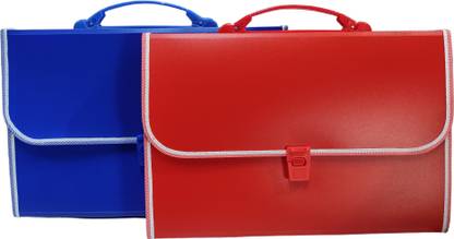 THR3E STROKES Plastics Expanding File Folder Accordion Document/Letter A4 Size File Organizer with Handle