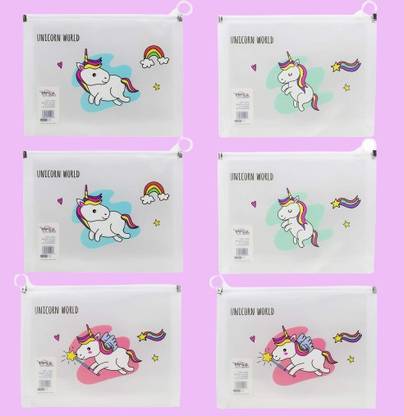 PARIVRIT Silicone Unicorn Design File Folder Of Random Design For Kids
