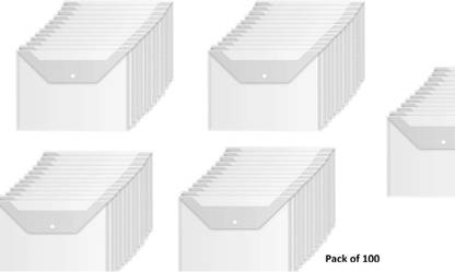 CAMPIO Polypropylene (PP) Transparent Envelope Holder, Clear Plastic Container for Papers- Pack of 100