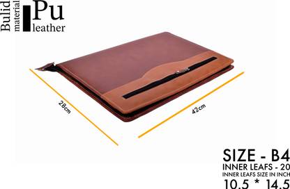 kittu Pu leather B4 Size All-in-One Organizer with Front Quick chain premium PU leather business folder