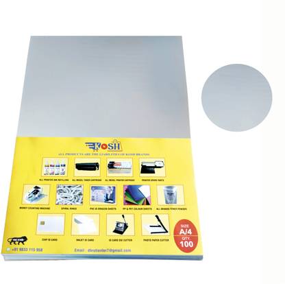 Kosh 200 Micron Thick PVC spiral book binding sheet ( Gloss Mate Transparent) A/4