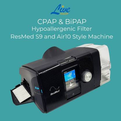 LiveEQUIP CPAP & BiPAP Hypoallergenic Filter for Resmed S9 and Air 10 Style (Pack of 3) Filter Paper