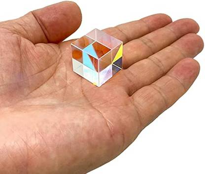 QINIZX 20mm X-Cube Optical Glass Prism, RGB Dispersion Prism, Color Cube Prism Color Effect Filter