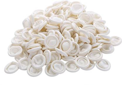 SAZOLONI Latex Disposable White Finger Cots (Medium)- Pack of 25 Pieces Finger Sleeve