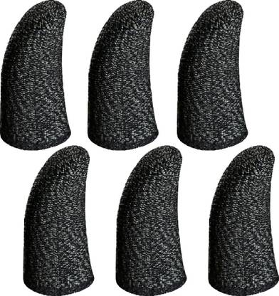 Havick Thumb & Finger Sleeve for Pubg Mobiles Game, Anti-Sweat, 6 Sleeves Black Finger Sleeve