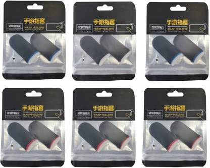 Jape Mobile Phone Gaming Anti-Sweat Breathable Hand| 06 Pair mix colour Finger Sleeve