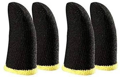 HouseOfCommon Mobile Phone Gaming Anti-Sweat Breathable Thumb| 02 Pair yellow Finger Sleeve