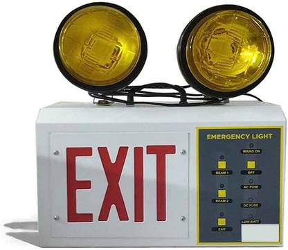 Vertex Technologies Emergency Exit Light (Exit with Yellow Dom) Fire Alarm