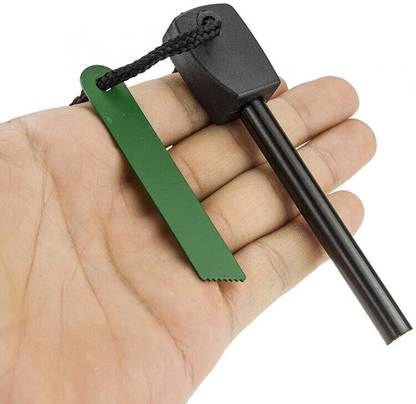 Nexshop ™Magnesium Flint Stone Fire Starter Lighter Survival Camping Gear Army Kit Magnesium Fire Starter Striker Included