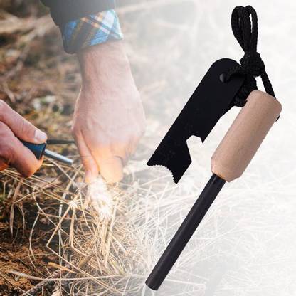 Gabbar ™Cardinal Outdoor Premium wood handle ferrocerium fire starter. Flint Fire Starter Striker Included