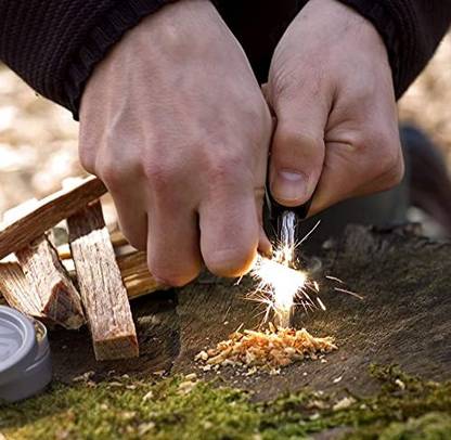 Nexshop Stainless Steel Packet Knife Multitool for Camping & Outdoor Hiking Magnesium Fire Starter