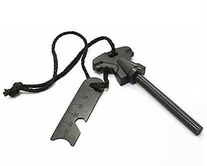 eDUST HeavyDuty BigSize MagnesiumRod FireStarter with Metallic Multifunctional Scraper Flintsteel & Magnesium Fire Starter Striker Included