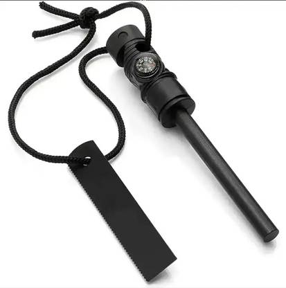 Iris Grape ® Firestarter with Compass Whistle Camping Emergency Equipment Survival Flintsteel & Magnesium Fire Starter
