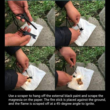 JMALL Fire Starter Spark Flint Match for Outdoor Camping Survival Tool Flint Fire Starter Striker Included