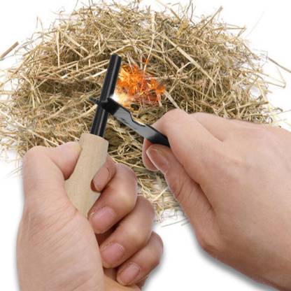 eDUST Survival Fire Starter Flint & Steel Striker for Bushcraft Emergency Flint Fire Flint Fire Starter Striker Included