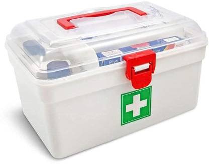 Organity First Aid Kit Box Lockable Medicine Storage Box Emergency Kit Cabinet Organizer First Aid Kit