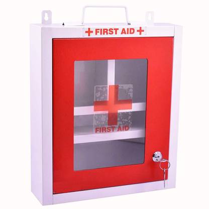 IMPULSE Emergency First Aid Kit Box/Emergency Medical Box/First Aid Box for Home - School - Office/Wall Mountable, Multi Compartment (Metal) First Aid Kit