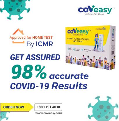 Genes2Me CoviEasy - COVID-19 Rapid Antigen Self Test Kit at Home - ICMR Approved First Aid Kit