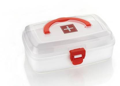 LISAMED Small Multipurpose Medicine Box with Handle-2Layer Portable with Detachable Tray First Aid Kit