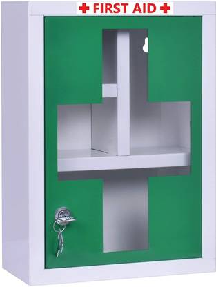 Plantex Platinum Big Size Emergency First Aid Kit Box/Emergency Medical Box/First Aid Box for Home-School-Office/Wall Mountable-Multi Compartments(Cross XL - Green & White) First Aid Kit