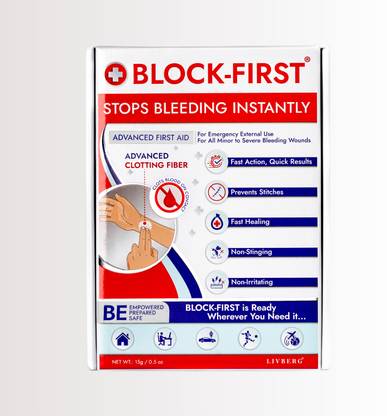 BLOCK-FIRST Stops Bleeding Instantly for All First Aid Kit