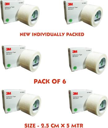3M Micropore Surgical Tape (1530S-1) - 1 inch x 5.5 yard (2.5cm x 5m), 6 Rolls First Aid Tape