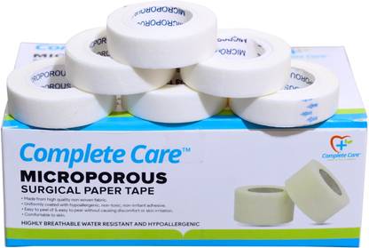 Complete Care Microporous Surgical Paper Tape 1/2 Inch 5 Metter Water Resistant First Aid Tape