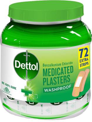 Dettol Medicated Plaster for Antiseptic and First Aid, Waterproof - Jar of plasters First Aid Tape